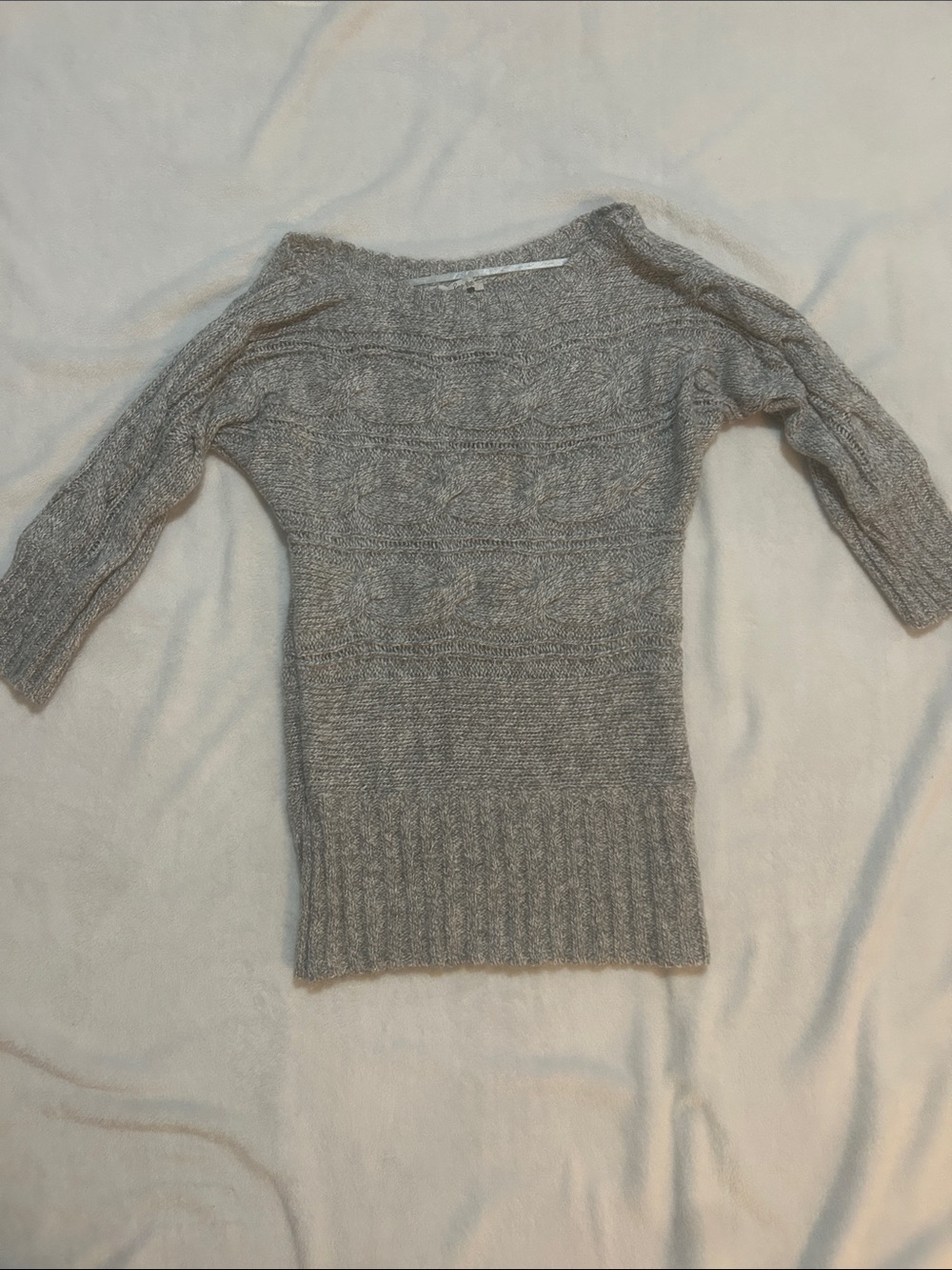 American Rag Cie Women’s Sweater Gray Boatneck Cable Knit Size XL